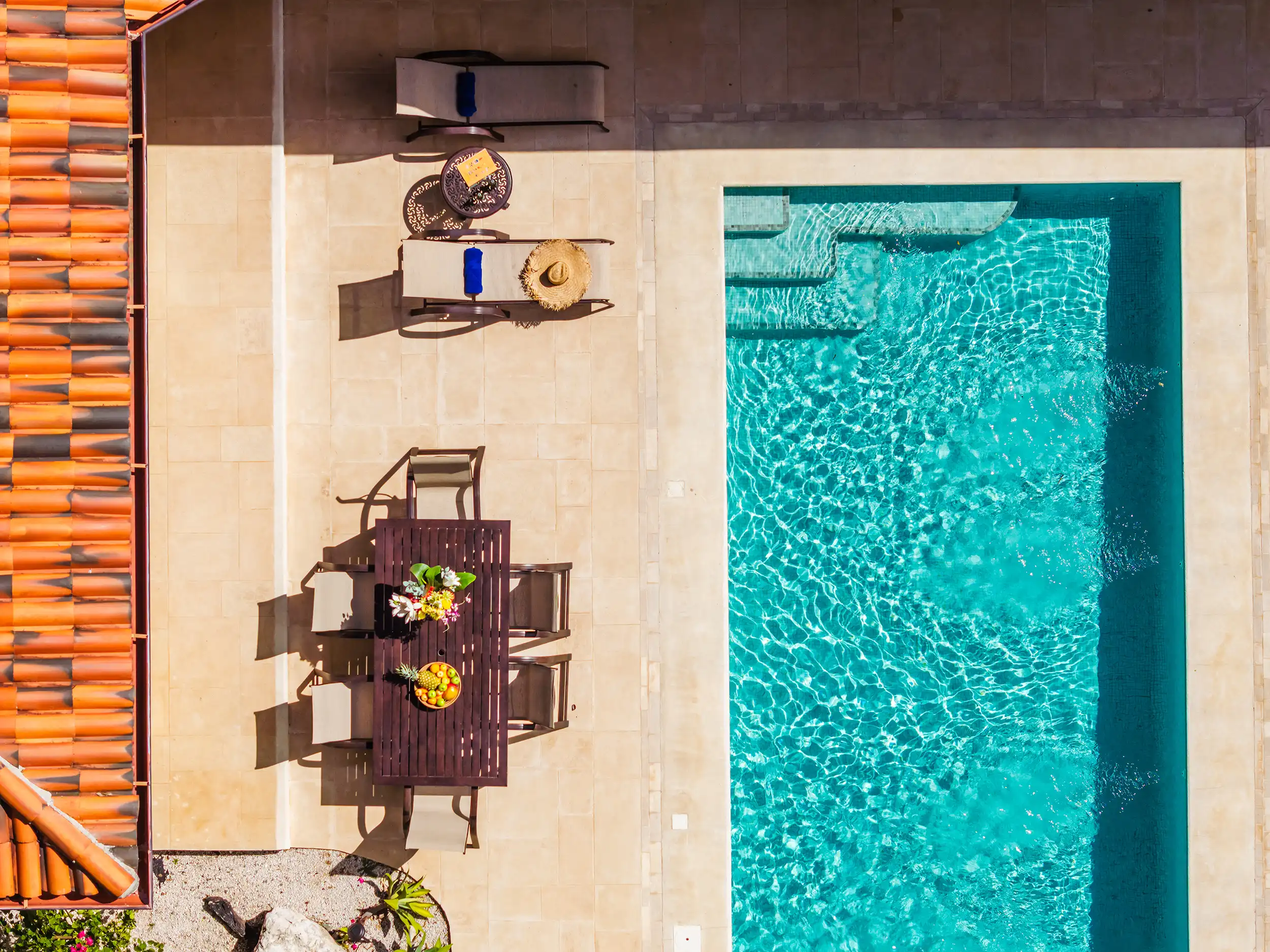 Aerial view of Casa Bonita Beach pool