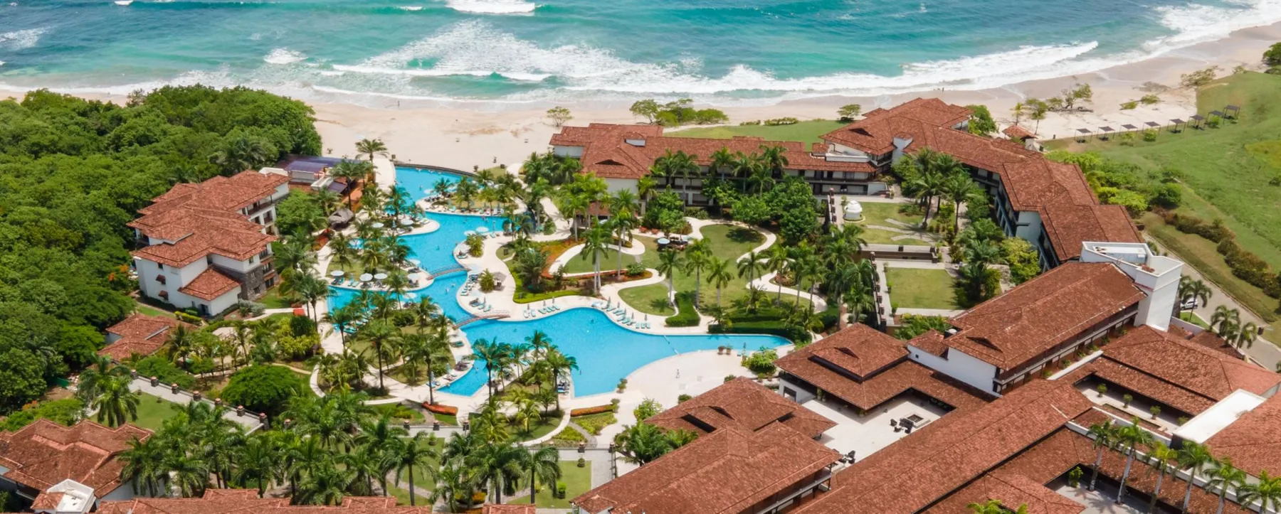 Aerial view of the JW Marriott resort and beach at Hacienda Pinilla, Guanacaste